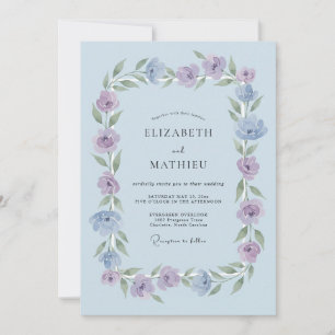 Powder Blue Dreamy Blossom Wedding Invitation