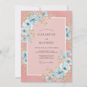 Powder Blue Ethereal Romance Wedding Invitation