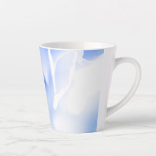 Powder Blue Floral Print Latte Mug