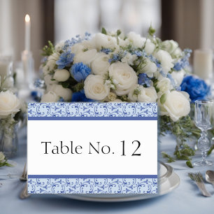 Powder Blue Florentine Wedding Table Card