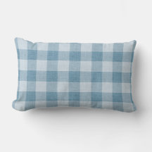 Powder Blue Gingham Buffalo Check Linen Texture