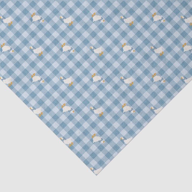 Powder Blue Gingham Goose Chequered  Tissue Paper (Detail)