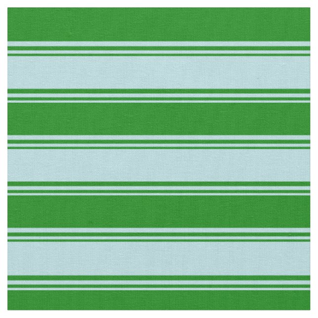 Powder Blue & Green Coloured Striped/Lined Pattern Fabric (Close Up)
