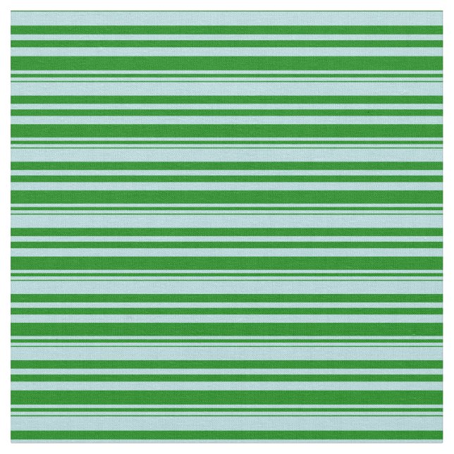 Powder Blue & Green Coloured Stripes/Lines Pattern Fabric (Close Up)