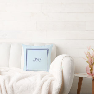 Powder blue Initial or name  Cushion
