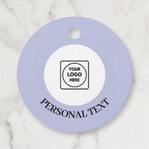 Powder Blue Logo Text Business Price Tag Label