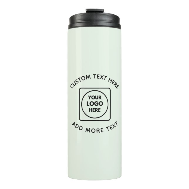 Powder Blue Logo Text Business Thermal mug (Front)