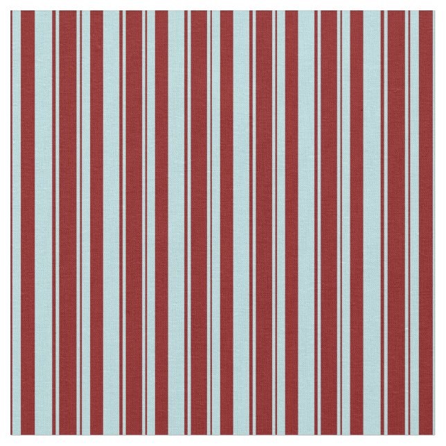 Powder Blue & Maroon Lined/Striped Pattern Fabric (Close Up)
