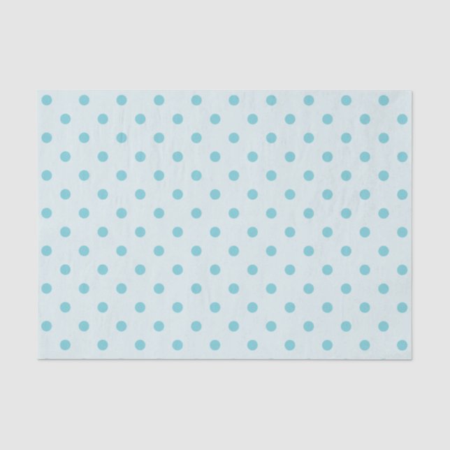 Powder Blue & Medium Blue Polka Dots Tissue Paper (Front)