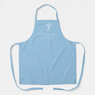 Powder Blue Monogrammed Apron