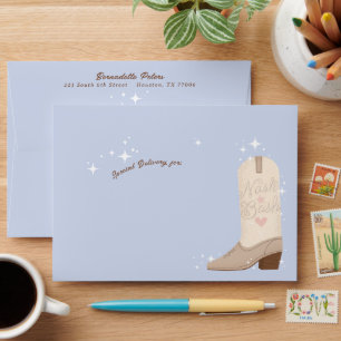 Powder Blue Nash Bash Cowgirl Boot Envelope