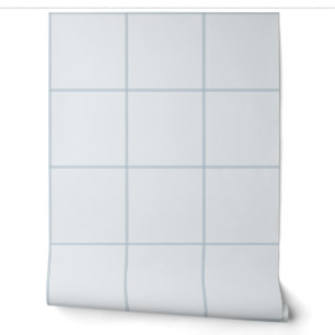 Powder Blue Oversized Windowpane Plaid Wallpaper