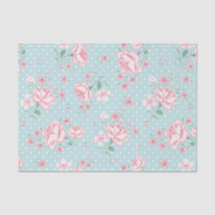 powder blue,pink,polka dot,floral,vintage,shabby tissue paper