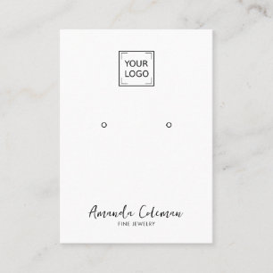 Powder Blue PLAIN SIGNATURE EARRING JEWELRY LOGO Business Card