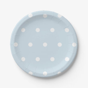 Powder Blue Polka Dot Paper Plate
