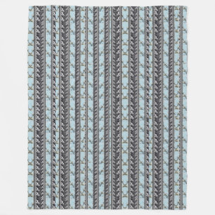 Powder Blue Poppies Multi Orchid Stripe Blanket