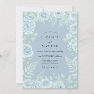 Powder Blue Pristine Winter Wedding Invitation