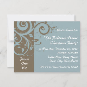 Powder Blue Reverse Swirl Custom Invitations