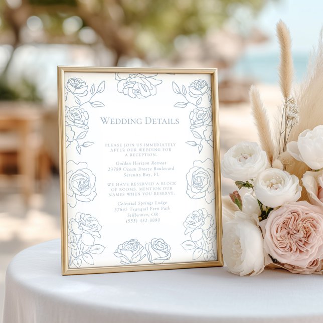 Powder Blue Rose Wedding Details Elegant Floral (Creator Uploaded)