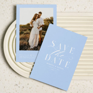 Powder Blue Save The Date Photo QR Codes