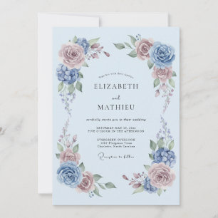 Powder Blue Serene Spring Wedding Invitation