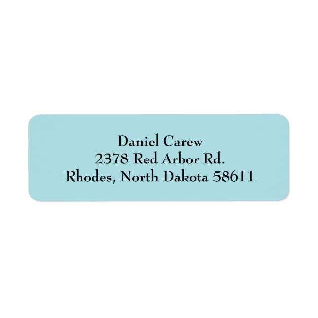 Powder Blue Simple Plain Return Address Labels (Front)