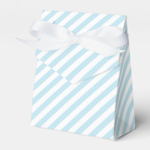 Powder Blue Striped Wedding Party Favour Boxes