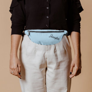 Powder Blue Stylised Bridesmaid Name Bum Bags