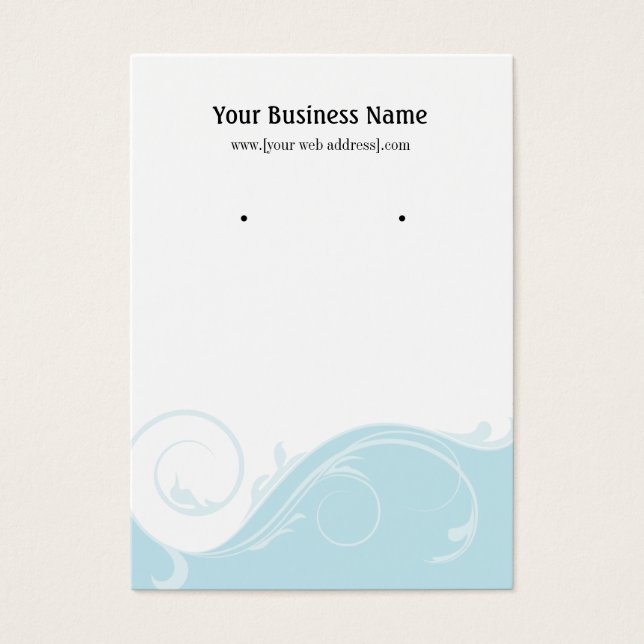 Powder Blue Swirl Custom Earring Display Card (Front)