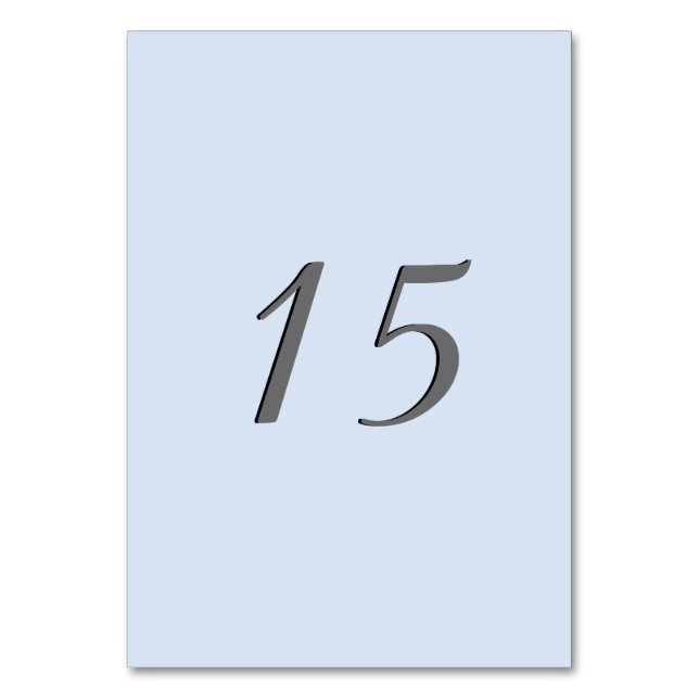 Powder Blue Table Number Cards (Front)