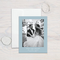 Powder Blue Text and Photo | Wedding Thank You