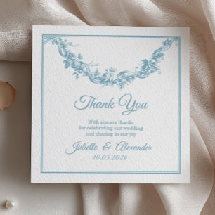 Powder Blue Toile de Jouy Wedding Thank You Card