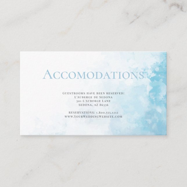 Powder Blue Watercolor Wash Enclosure Card (Front)