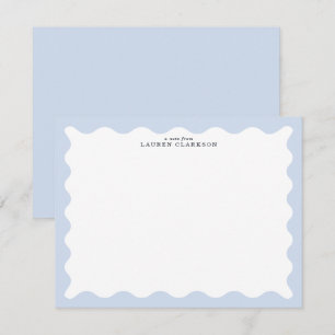 Powder Blue Wavy Frame Note Card