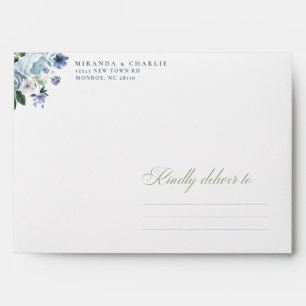Powder Blue Wedding Envelope