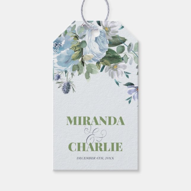 Powder Blue Wedding Gift Tag (Front)