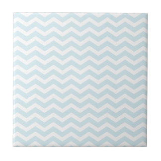 Powder Blue White Chevron Pattern Tile