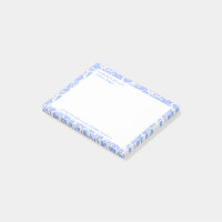 Powder Blue White Floral Damask Pattern