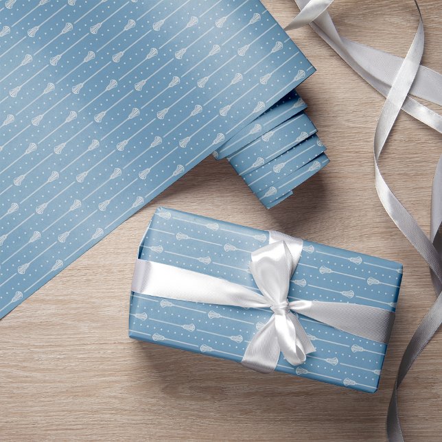 Powder Blue White Sticks and Dotted Lines Pattern Wrapping Paper (Creator Uploaded)