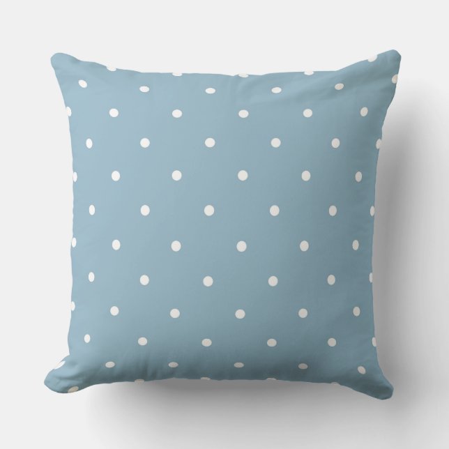 Powder Blue with white dots Cushion (Front)