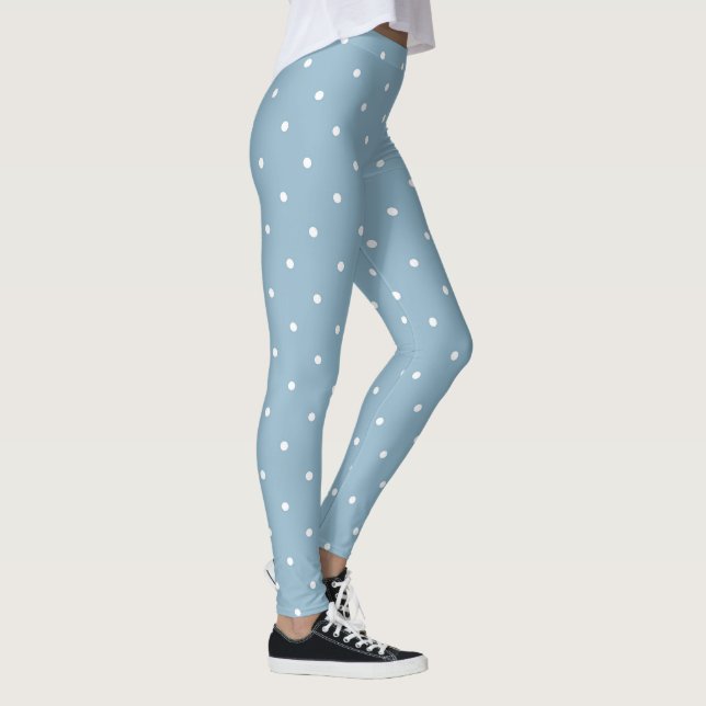 Powder Blue with white dots Leggings (Right)