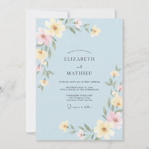 Powder Butter Bloom Wedding Invitation
