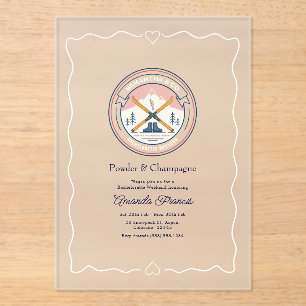 Powder & Champagne Ski Bachelorette Weekend Acrylic Invitations