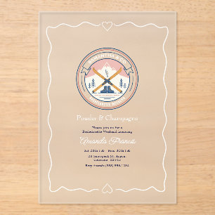 Powder & Champagne Ski Bachelorette Weekend Acrylic Invitations