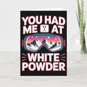 Powder Day For Men And Women. Funny Skiing _5 Card