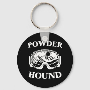Powder Hound Snowboarding Skiing Winter Sport Top Key Ring