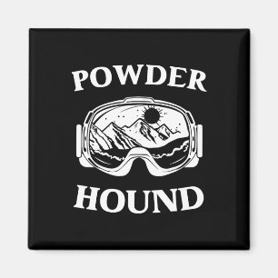 Powder Hound Snowboarding Skiing Winter Sport Top Magnet