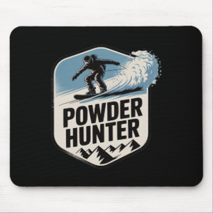 Powder Hunter Ski Snowboard Mountain Adventure Win Mouse Pad