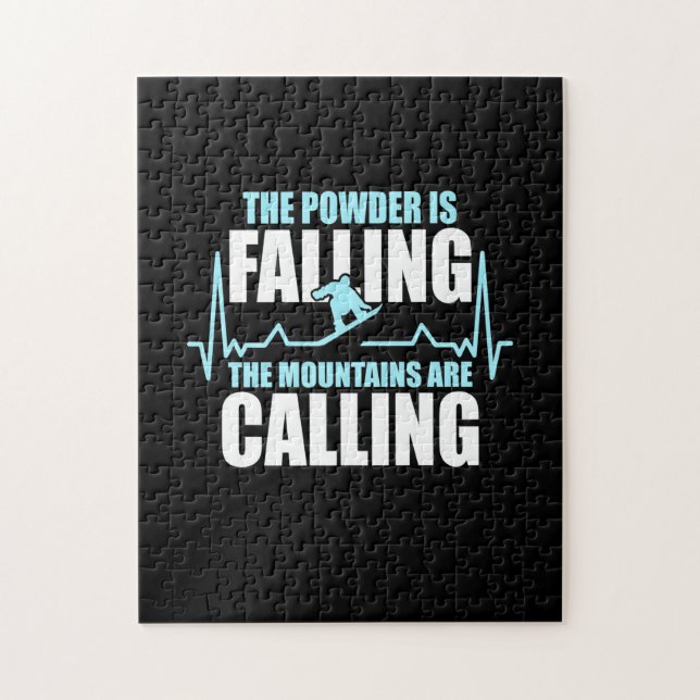 Powder Is Falling Snowboard Jigsaw Puzzle (Vertical)
