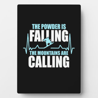 Powder Is Falling Snowboard Plaque